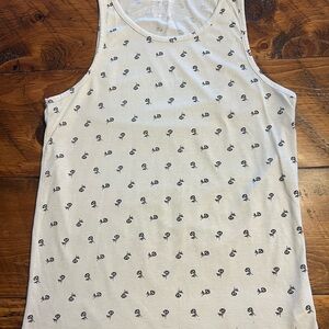 Bluenotes men’s tank top in beige with small black floral pattern